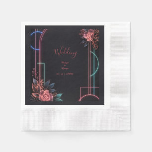 Romantischer Neon-Blumen-Hochzeitsbogen-Glanz Serviette