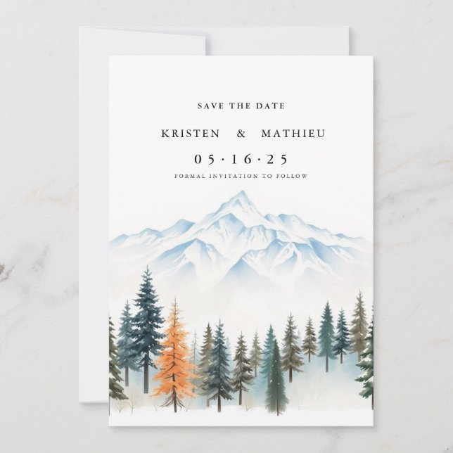 Romantischer Online-Berg Save The Date (Vorderseite)