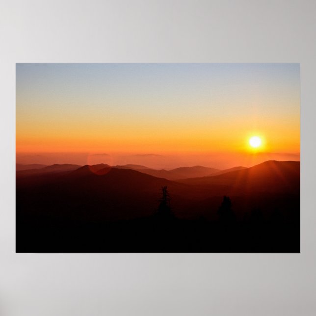 Romantischer orangefarbener Sonnenuntergang in den Poster (Vorne)