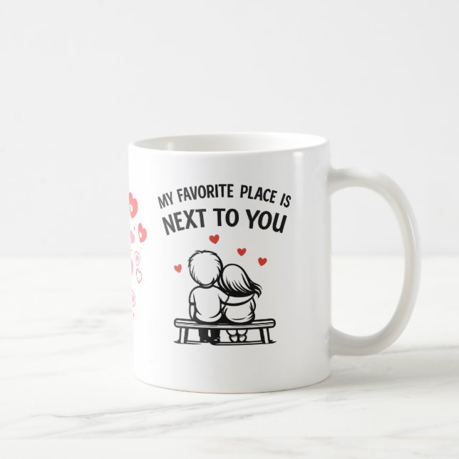 Romantischer Paarbecher – Liebende Kaffeetasse (Rechts)