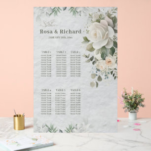 Romantischer Pastell-Botanischer Hochzeitssitzplan Acrylschild