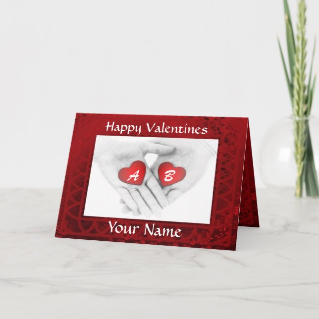 Romantischer personalisierter Valentinstag Feiertagskarte (Vorderseite)
