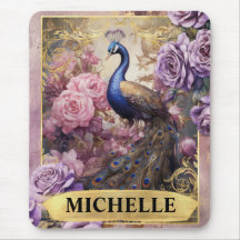 Romantischer Pfau und Lila Rose Fantasie