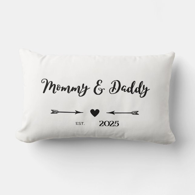 Romantischer Pfeil und Herz - Neuer Elternzucht Lendenkissen (Vorderseite)