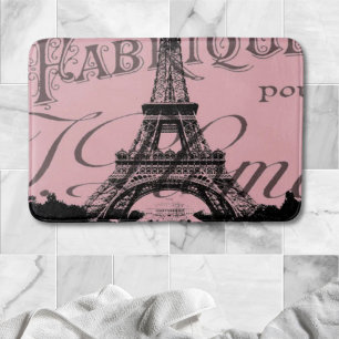 romantischer Pink-Französisch-Vintag-Paris-Eiffelt Badematte