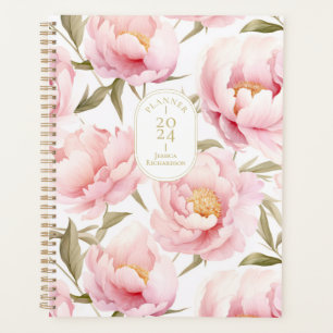 Romantischer Pink Peony Planner Planer