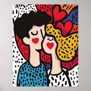 Romantischer Pop Kunst, Dichtung und Musik Poster