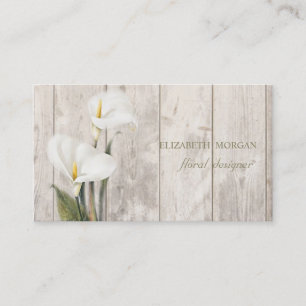 Romantischer Profi ,Calla,Holzstruktur Visitenkarte