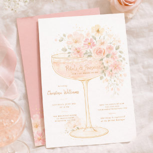 Romantischer Prosecco & Blüten-Junggesellinnenabsc Einladung