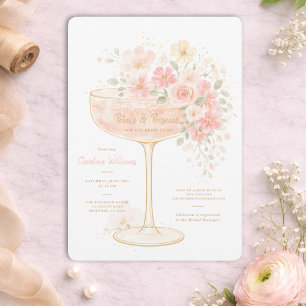 Romantischer Prosecco & Blüten-Junggesellinnenabsc Einladung