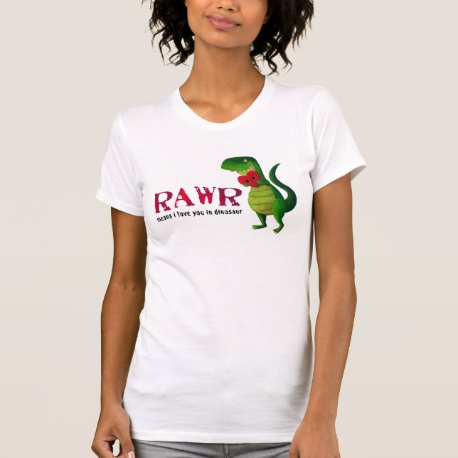 Romantischer RAWR T-rex Dinosaurier T-Shirt (Vorderseite)