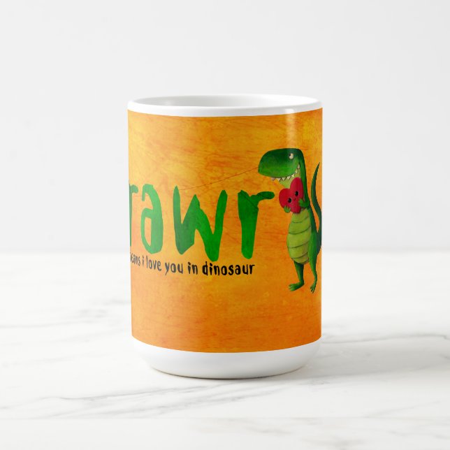 Romantischer RAWR T-rex Dinosaurier Tasse (Mittel)