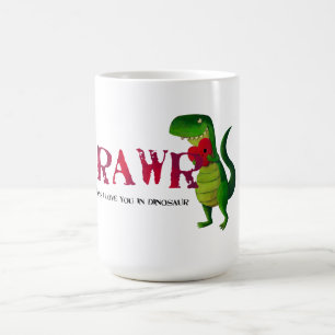 Romantischer RAWR T-rex Dinosaurier Tasse
