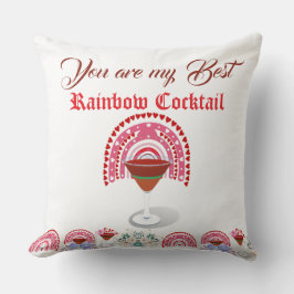 Romantischer Regenbogencocktail Valentine Hearine Kissen