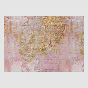 Romantischer Rokoko Dusty Rose Antik Spitze Seidenpapier