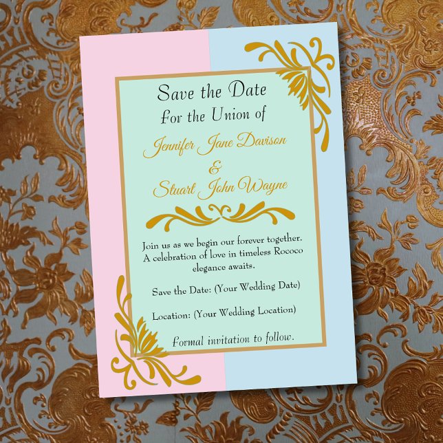 Romantischer Rokoko Floral Wedding Save The Date (Von Creator hochgeladen)