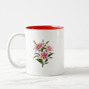 Romantischer rosa Blumenstrauß-Mug Zweifarbige Tasse
