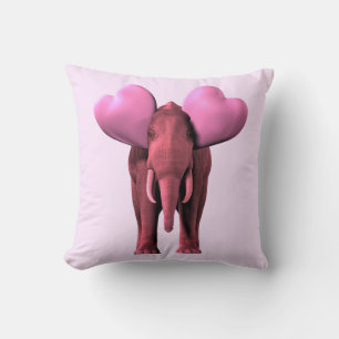 Romantischer rosa Elefant Kissen