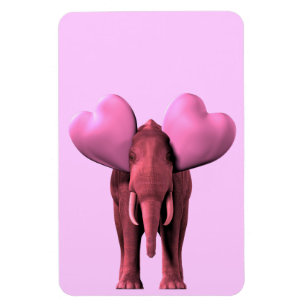 Romantischer rosa Elefant Magnet