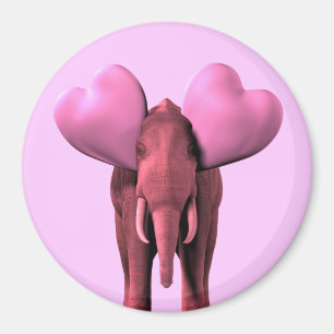 Romantischer rosa Elefant Magnet