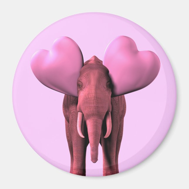 Romantischer rosa Elefant Magnet (Vorne)