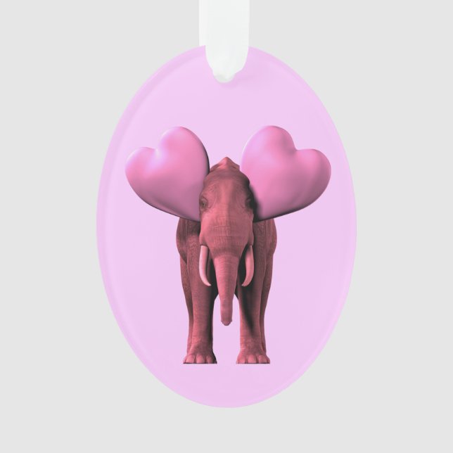 Romantischer rosa Elefant Ornament (Vorderseite)