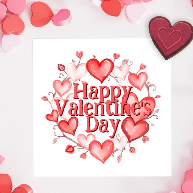 Romantischer Rosa Herzklopfen Valentinstag Karte (Von Creator hochgeladen)