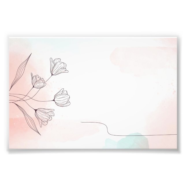 Romantischer Rosa Watercolor Fotodruck (Vorne)