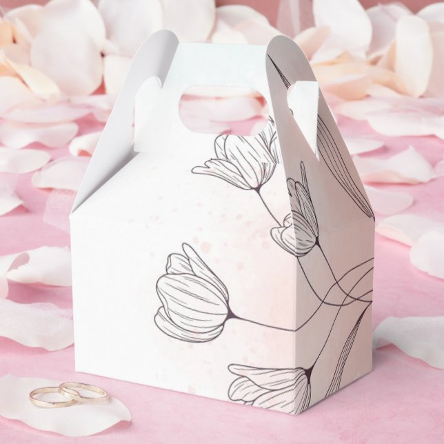 Romantischer Rosa Watercolor Geschenkschachtel (Hochzeit)