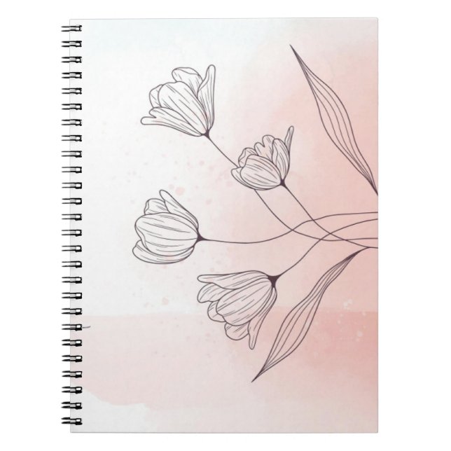 Romantischer Rosa Watercolor Notizblock (Vorderseite)