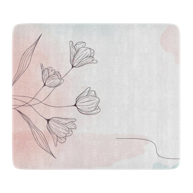Romantischer Rosa Watercolor Schneidebrett (Vorderseite)