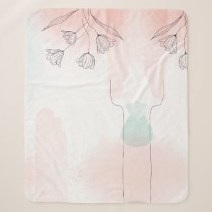 Romantischer Rosa Watercolor Sherpadecke