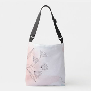 Romantischer Rosa Watercolor Tragetaschen Mit Langen Trägern