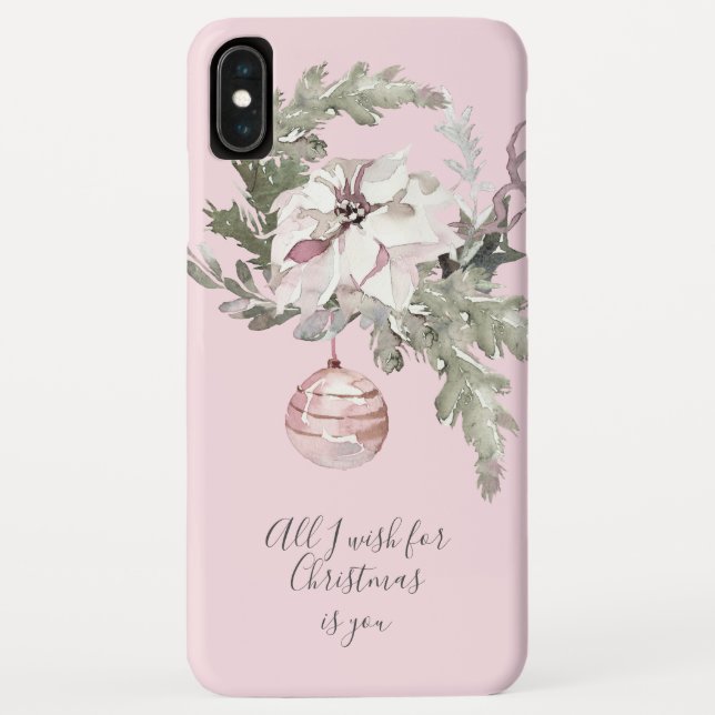 Romantischer rosa Weihnachten Floral iPhone XS Max Case-Mate iPhone Hülle (Rückseite)