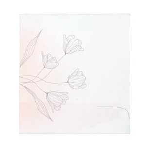 Romantischer rosafarbener, floraler Notepad - Eleg Notizblock