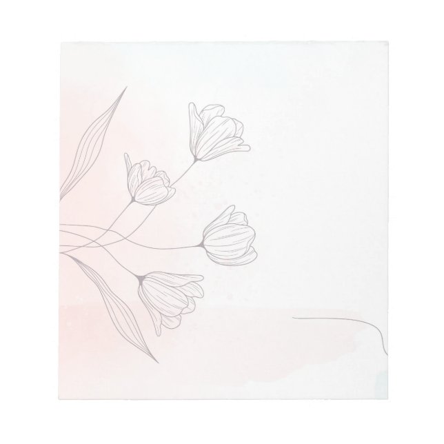 Romantischer rosafarbener, floraler Notepad - Eleg Notizblock (Vorderseite)