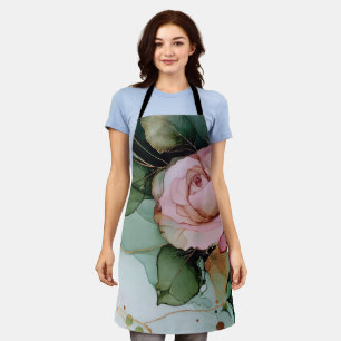 Romantischer rosafarbener Rosenblüten-Brautstrauß Schürze