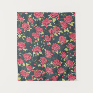 Romantischer Rose Garten Wandteppich