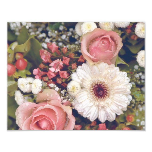 Romantischer Rosenblumenstrauß in Rosa Fotodruck (Vorne)