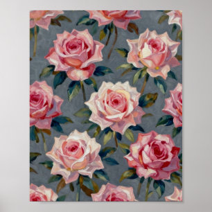 Romantischer Rosengarten mit rosigem Schimmer: Han Poster