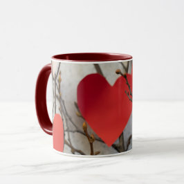 Romantischer roter Herzen Akzent Kaffeebecher | Sü Tasse