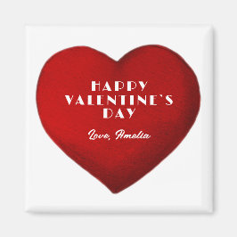 Romantischer Roter Herzname Glücklicher Valentinst Magnet