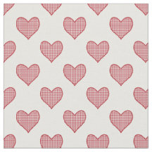 Romantischer Roter Karo Gingham Hearts Custom Fabr