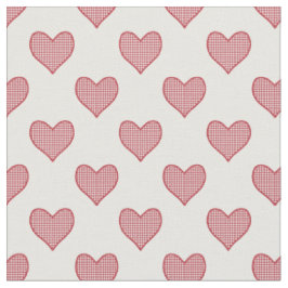 Romantischer Roter Karo Gingham Hearts Custom Fabr Stoff