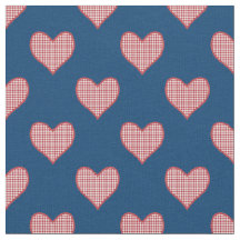 Romantischer Roter Karo Gingham Hearts Custom Fabr
