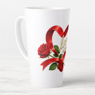 Romantischer roter Rosen-Liebesherz-Mug Milchtasse
