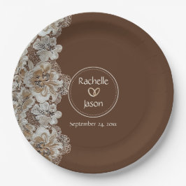 Romantischer rustikaler Western Land Leder und Spi Pappteller