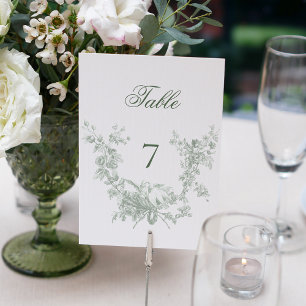 Romantischer Salbei-Blumenkranz mit Liebesvögeln H Tischnummer