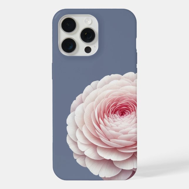 Romantischer Schieferblauer Röte Floral iPhone Hülle (Rückseite)