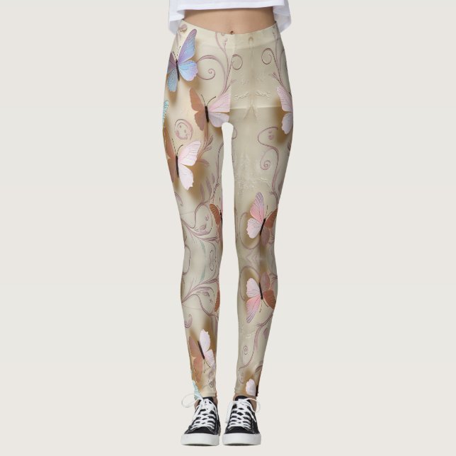 Romantischer Schmetterling Leggings (Vorderseite)